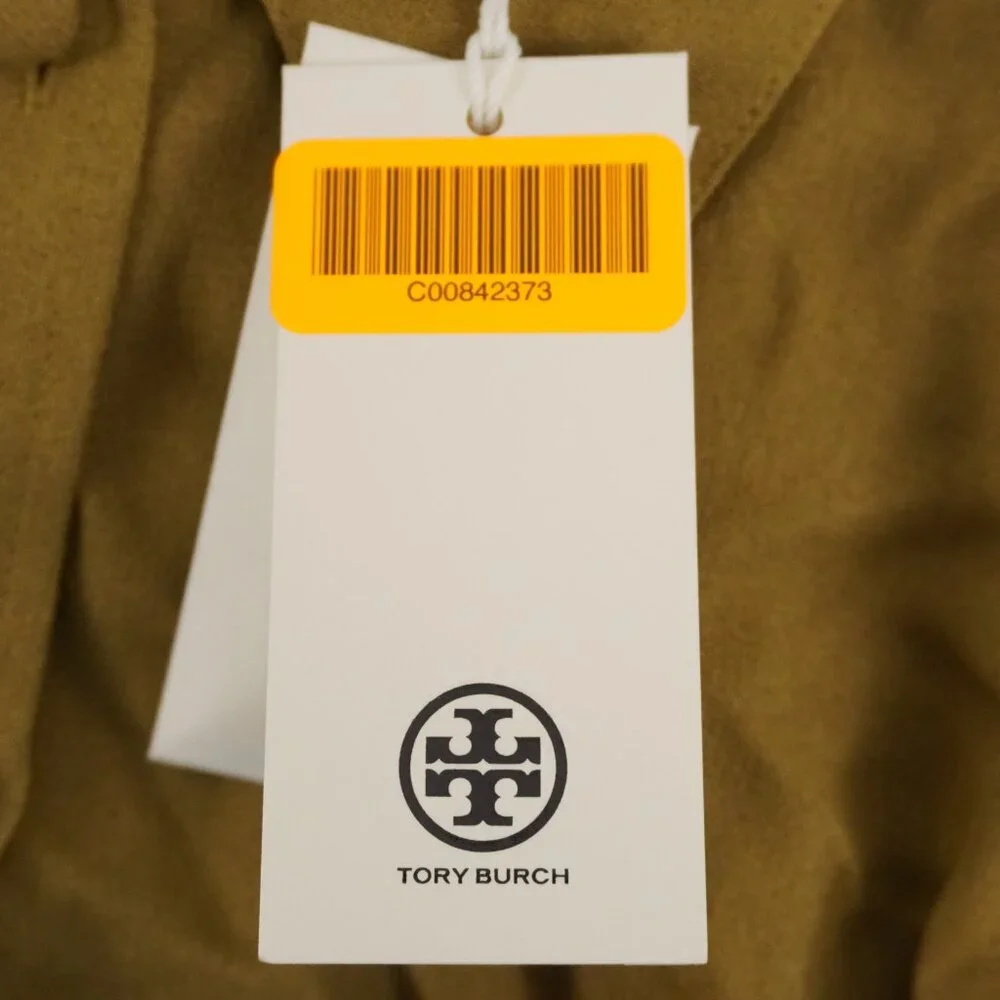 Tory Burch Cuffed Button Down Viscose Shirt in Ash Green - Women's Size 6 (NWT)